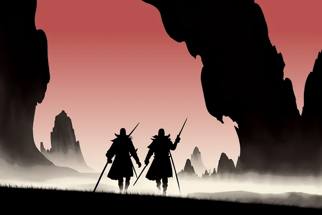 Two in a red land. No picture of them has a date on it, a name under it, or a grave beside it.
